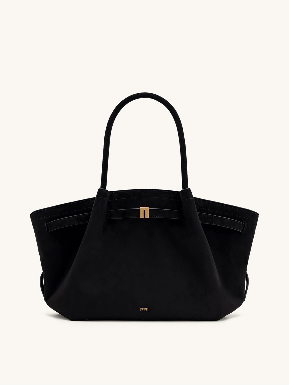 JW PEI Hana Black Suede Tote Bag